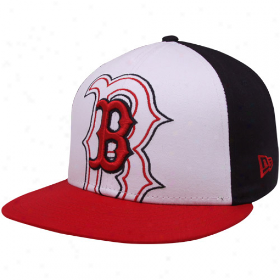 New Era Boston Red Sox Red-white-black Little Big Pop 9fifty Snapback Adjustable Hat