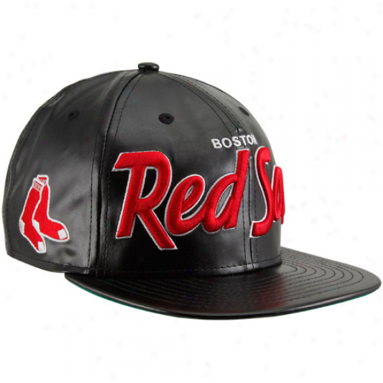 New Era Boston Red Sox Team Script Redux Snapback Hat - Black