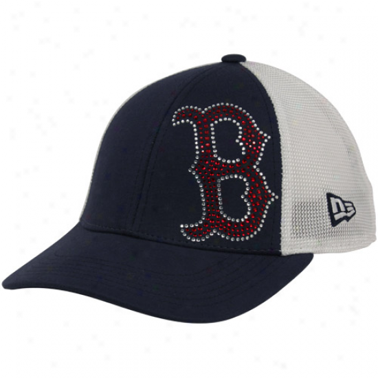 New Era Boston Red Sox Youth Girls Navy Blue Jersey Shimmer Adjustable Hat