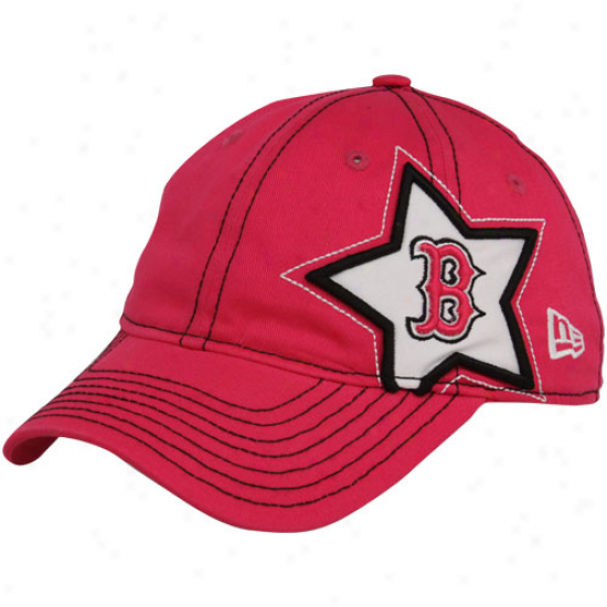 New Era Boston Red Sox Youth Girls Pink Sidestar Adjustable Hat