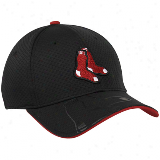 New Era Boston Red Sox Youth Jr. Gel Acl 39thirty Flex Fit Hat - Black