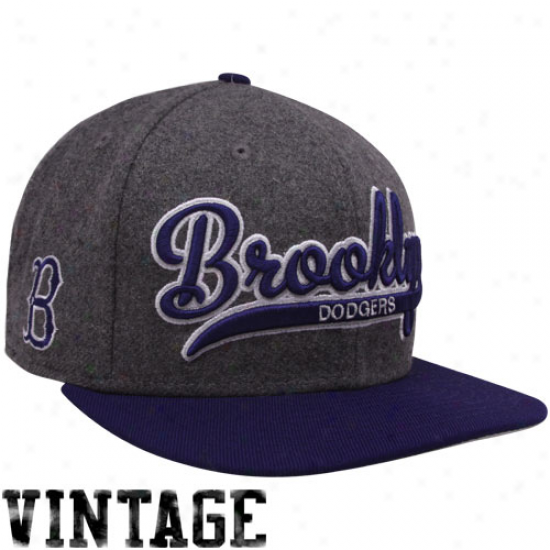 New Era Brooklyn Dodgers Charcoal-royal Blue Scripter Ii 9fifty Snapback Adjustable Hat