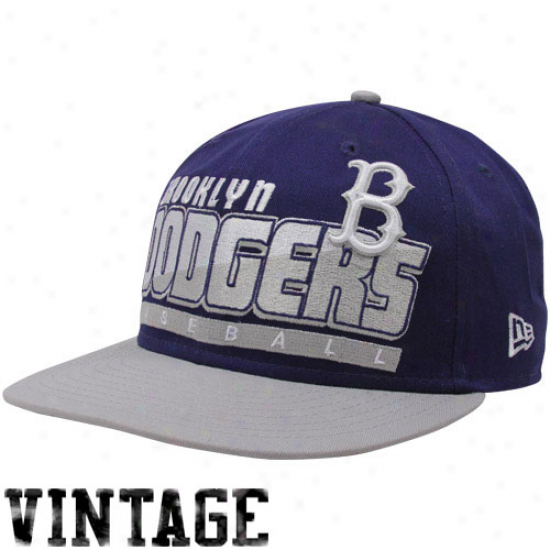 New Era Brooklyn Dodgers Royal Blue-gray Slice & Dice Snapback Adjustable Hat