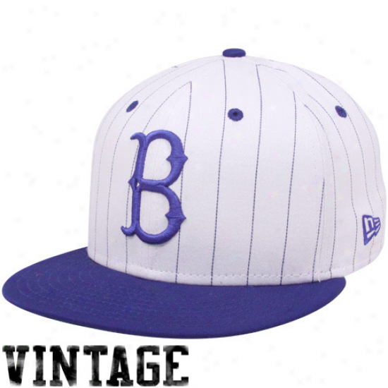 New Era Brookyn Dodgers White-royal Blue Pinstripe 9fifty Snapback Adjustable Hat