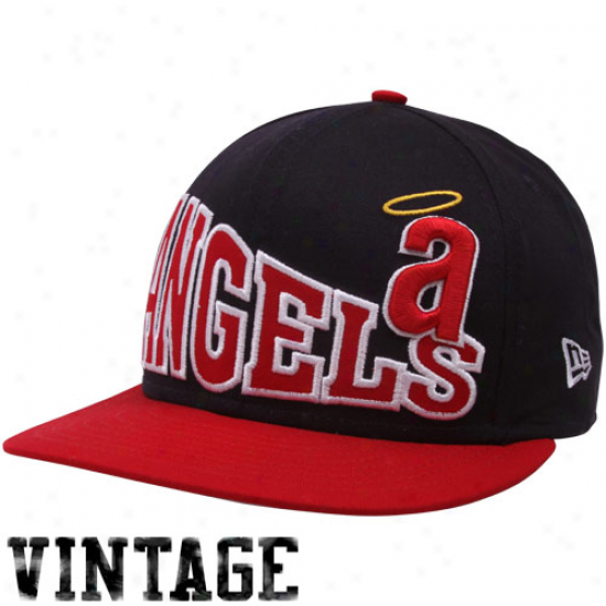New Era California Angels Black-red Stoked Snapback Hat