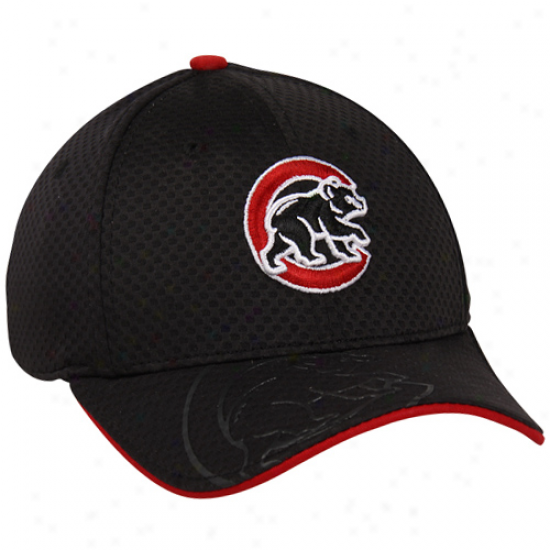 New Era Chicago Cubs Gel Acl 39thirty Flex Fit Hat - Black