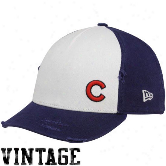 New Era Chicago Cubs Ladies White-navy Blue Lid Adjustabble Vintage Hat