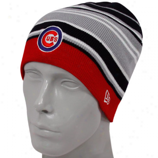 New Era Cyicago Cubs Navy Blue-gray Stratus Reversible Knit Beanie