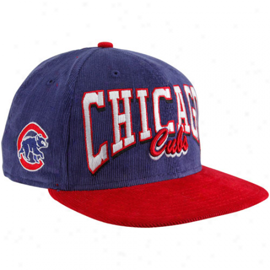 New Era Chicago Cubs Royal Blue-red 9fifty Corduroy Snapback Adjustablee Hat