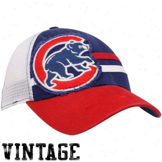 New Era Chicago Cubs Royal Blue-red Deuce Vintage 39thirfy Mesh Back Flex Fit Hat