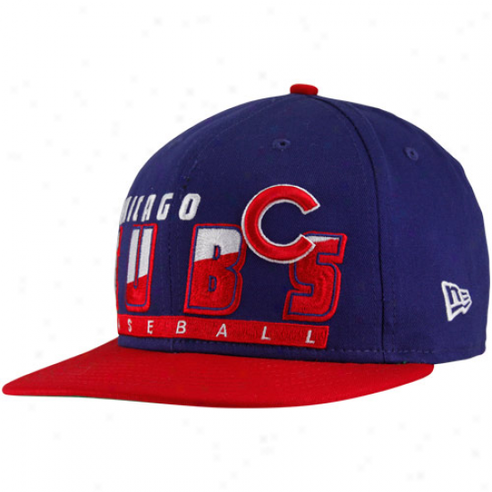 New Era Chicago Cubs Royal Blue-red Slice & Dice Snapback Adjustable Hat