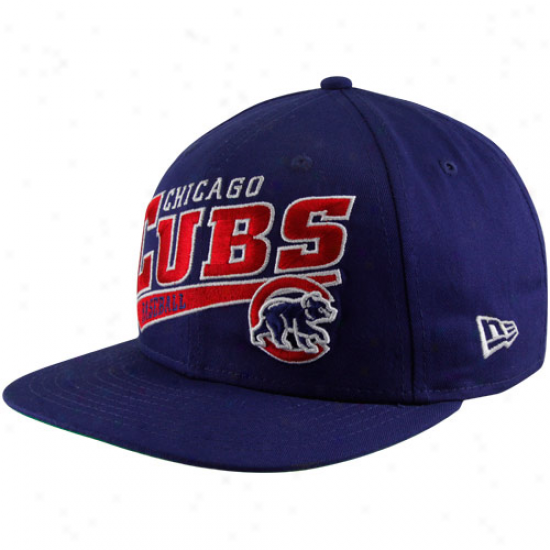 New Era Chicago Cubs Royal Blue Skew Script Snapback Adjustable Hat