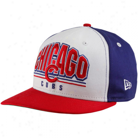New Era Chicago Cubs Royal Blue-white-red Monolith 9fifty Snapback Adjustable Hat