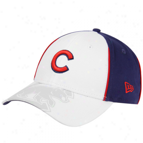 New Era Chicago Cubs Tetrad Adjustable Hat - White-navy Blue