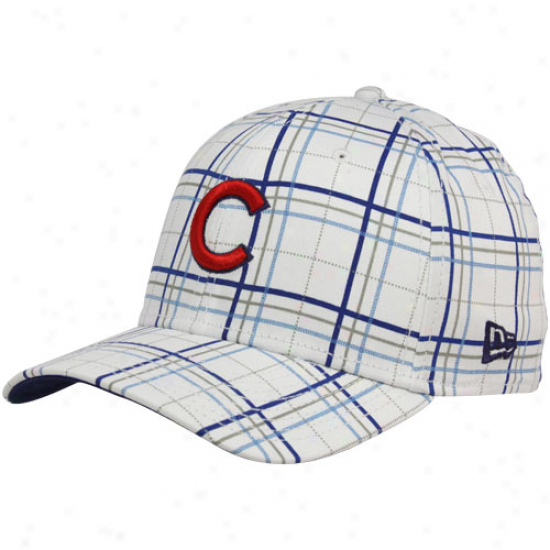 New Era Chicago Cugs White Summer Plaid 39thirty Flex Fit Hat