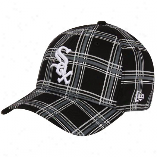 New Era Chicago White Sox 39thirty The Breaker Plaid Flex Fit Hat - Black