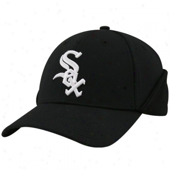 New Era Chicago White Sox Black 39tbirty Down Flap Authentic On-fiedl Stretch Fit Hat