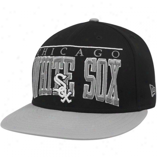 New Era Chicago White Sox Black 9fifty Le Arch Snapback Adjustable Hat