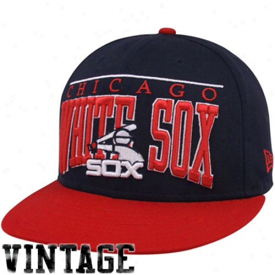 New Era Chicago White Sox Black 9fifty Vintage Le Arch Snapback Adjustable Hat