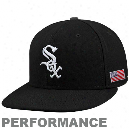 New Era Chicago White Sox Black On-field 59fifty Usa Flag Fitted Performance Hat