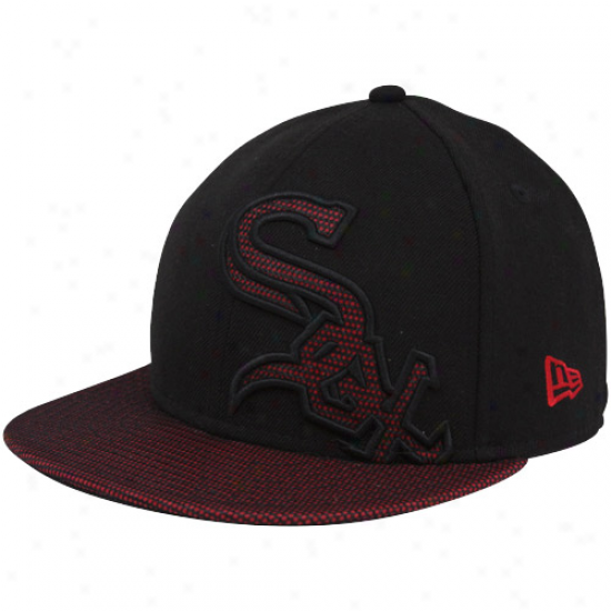 New Era Chicago White Sox Black-scarlet Overlay 59fifty Fitted Hat