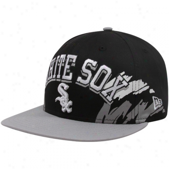 New Era Chicago White Sox Black-silver Side Snapback 9fifty Adjustable Hat
