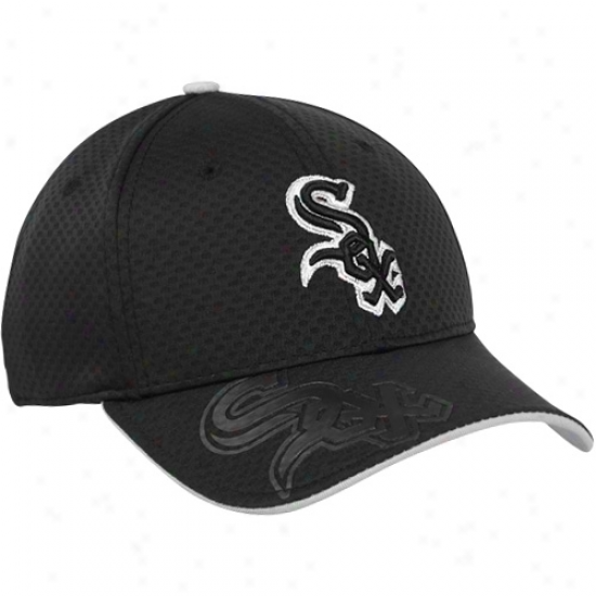New Era Chicago White Sox Gel Acl 39thirty Flex Fit Hat - Black