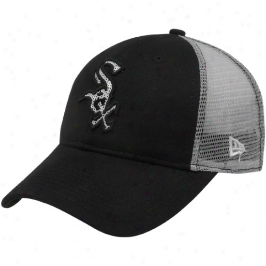 New Era Chicago White Sox Ladies Black-grey C-quinn Mesh Back Adjustable Hat