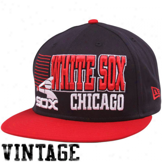 New Era Chicago White Sox Navy Blue-red 9fifty Borderline Snapback Adjustable Hat