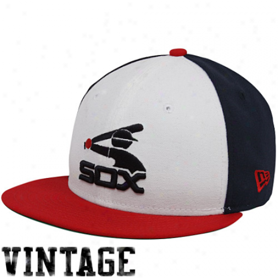 New Era Chicagp White Sox Red-white-navy Blue 1976-1990 Throwback Cooperstown On-field 59fifty Fitted Cardinal's office