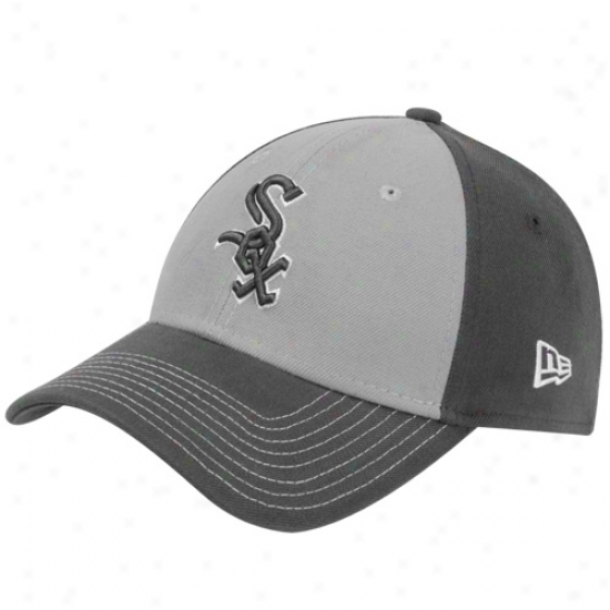 New Era Chicago White Sox Two-tone Platinum Classic 39thirty Flex Fit Hat - Gray