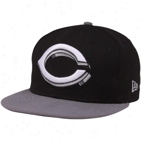 New Era Cincinnati Reds Black-gray Shadow Logo 59fifty Fitted Hat