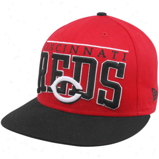 New Era Cincinnati Reds Red-black 9fifty Le Arch Snapback Adjustable Hat