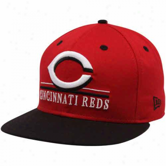 New Era Cincinnati Reds Red-black Underscore Snapback Adjustable Hat