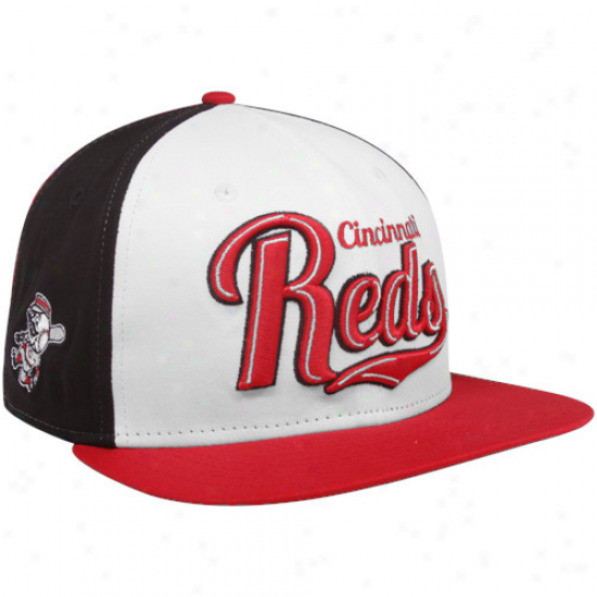 Unaccustomed Era Cincinnati Reds Red-black-whit 9ffifty Script Wheel Snapback Adjustable Hat