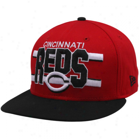 New Era Cincinnati Reds Red-black Word Stroke  9fifty Snapback Adjustable Hat
