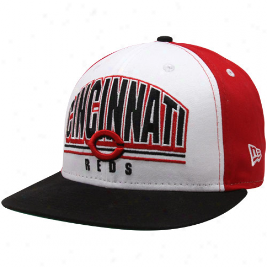 New Era Cincinnati Reds Red-whote Monolith 9fifty Snapback Adjustable Hat