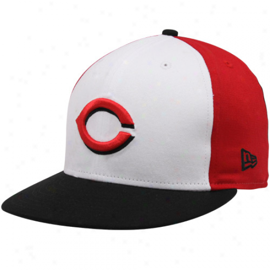 New Era Cincinnati Reds White-black BlockS napback Adjustable Hat