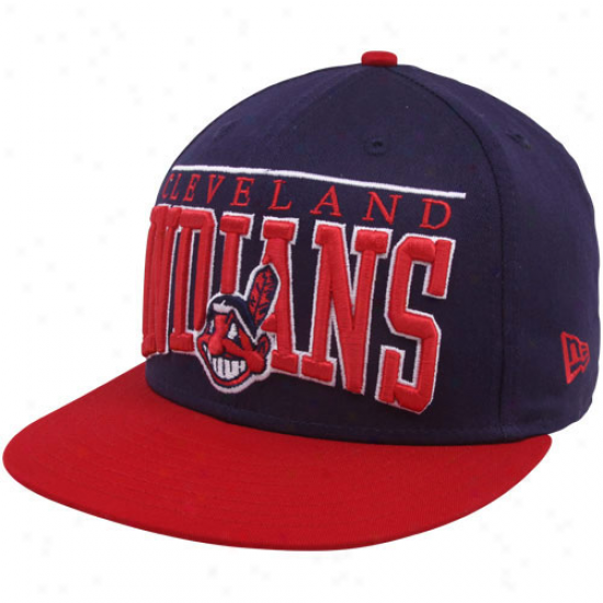 New Era Cleveland Indians Navy Blue 9fifty Le Arch Snapback Adjustable Hat