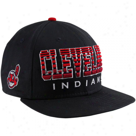 New Era Cleveland Indians Navy Blue Fade 9fifty Sna0back Adjustable Hat