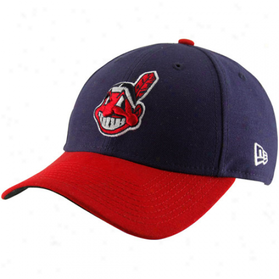 New Era Cleveland Indians Navy Blue-red Pinch Hitter Adjustable Hat -