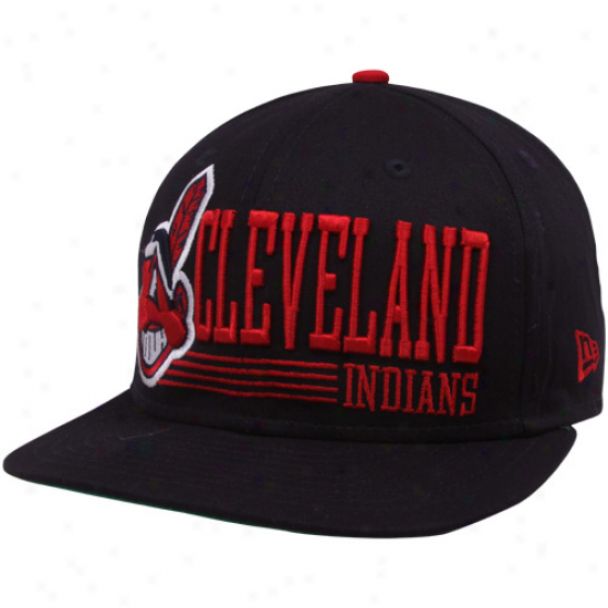 Repaired Era Cleveland Indians Navy Blue Retro Look 9fifty Snapback Adjustable Hat