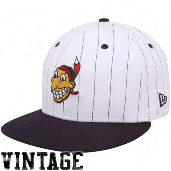 New Era Cleveland Indians White-black Pinstripe 9fifty Snapback Adjustable Hat