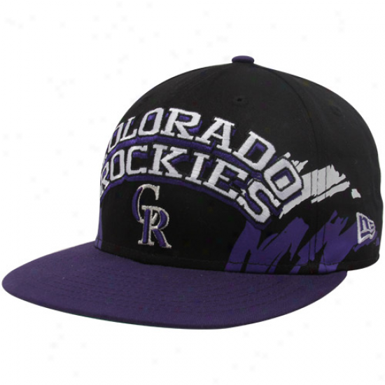 New Era Colorado Rockies Black-purple Side Snapback 9fifty Adjustable Hat