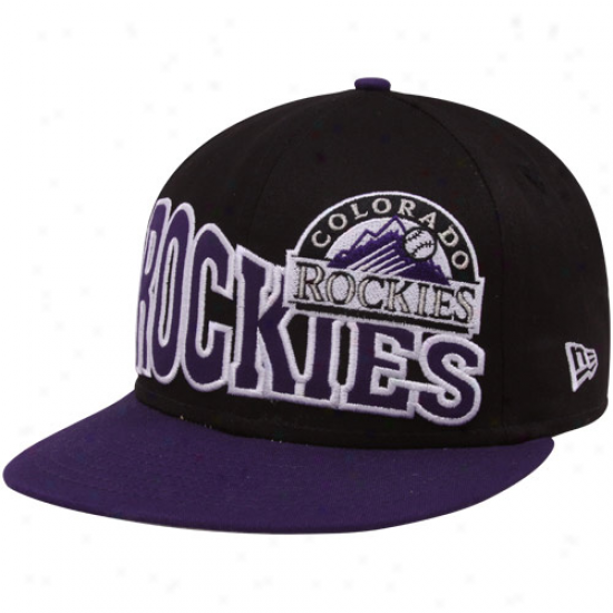 New Era Colorado Rockies Black-purple Stoked Snapback Hat