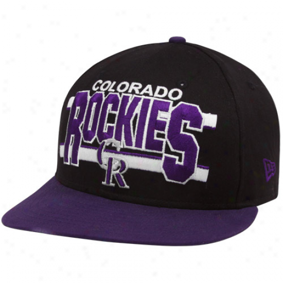 Starting a~ Era Colorado Rockies Black-purple Word Stripe 9fifty Snapback Adjustable Hat