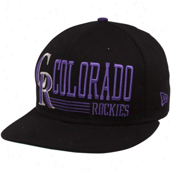 New Eta Colorado Rockies Black Retro Look 9fifty Snapback Adjustable Hat