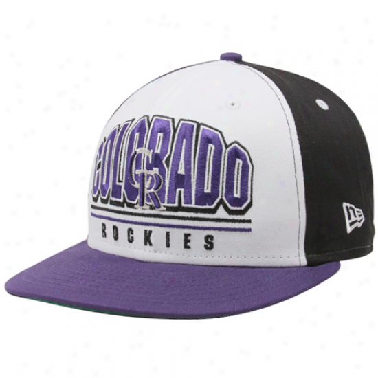 New Era Colorado Rockies Black-white Monolith 9fifty Snapback Adjustable Hat