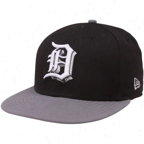 New Era Detroit Tigers Black-gray Shadow Logo 59fifty Fitted Hay