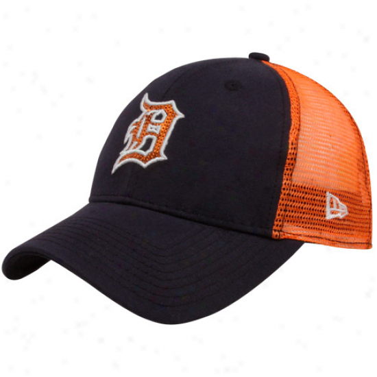 Recent Era Detroit Tigers Ladies Ships of war Blue-orange C-quinn Mesh Back Adjustable Hat